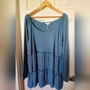 Lauren Conrad blue 3x shirt NWT